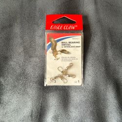 New Eagle Claw Size 1 Ball Bearing Swivel w/ Interlock  Snap 3 Pack Fishing 