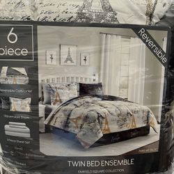 6 Piece Twin Bed Ensemble Bedset