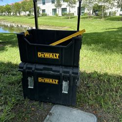 dewalt toolbox, with some tools