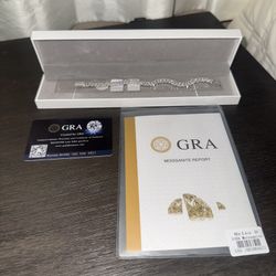 Real Moissanite Real Silver Bracelet 