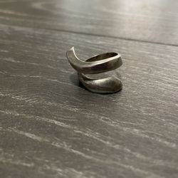 Real Silver Spiral Ring