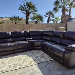 Dunhill Leather Power Reclining Sectional