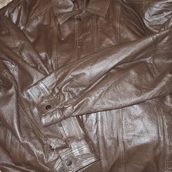  LEATHER BOMBER JACKET $20