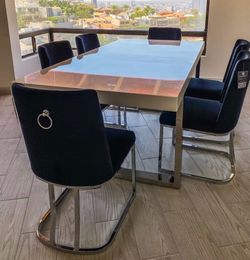 Dining Table Set with 6 Chairs