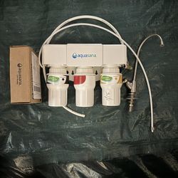 Aquasana 3 Stage Under sink Water Filter System With Faucet And Set Of New Filters