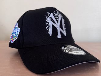 🔥 New York Yankees Fitted Hat | Flame Logo NY | World Series Patch ⚾️👑