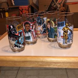 Vintage Star Wars Burger King Glasses Collector Series 1980 Made In USA, lot of 5