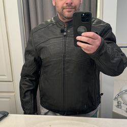 ICON “stealth” Daytona Leather Jacket.