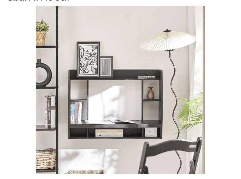 Haotian SoBuy Wall Mounted Folding Computer Desk With Shelves (Blk)