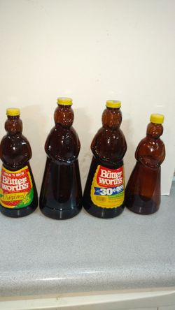 Mrs Butterworth's glass bottles