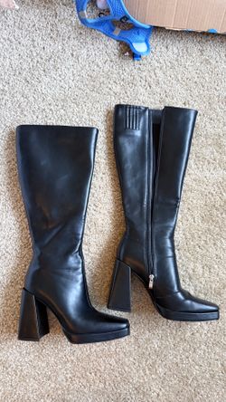 Black leather boots