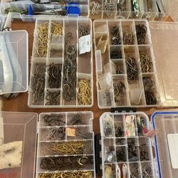 6 tackle boxes of hooks $10 each 6/$50