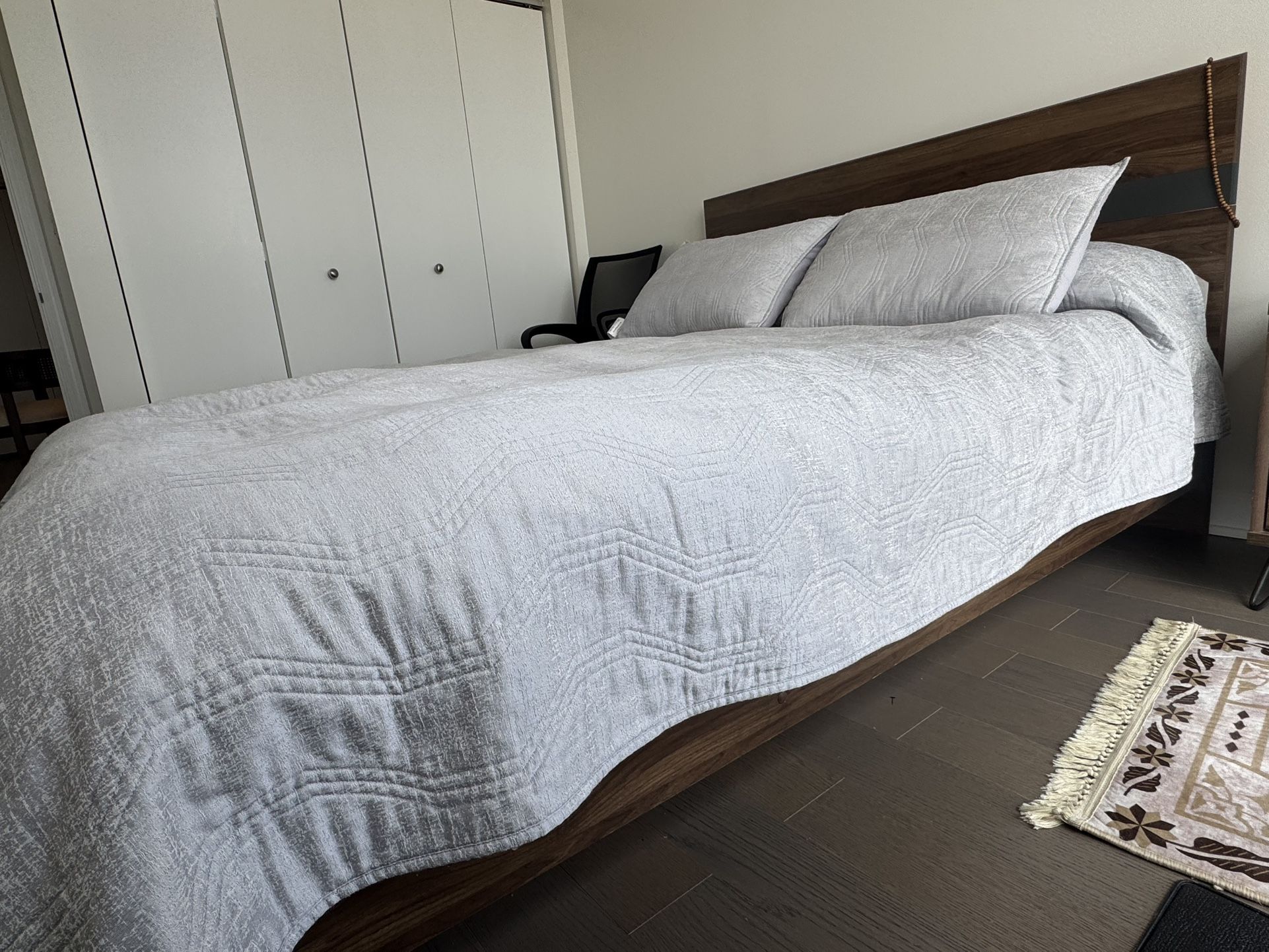 Bed frame+ Headboard + Night Stand For Sale
