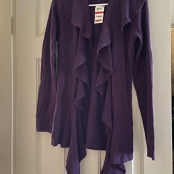 Karen Scott Ruffle Cardigan