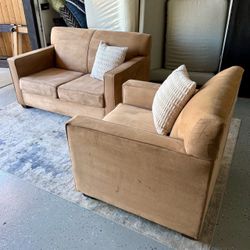 Soft Microsuede Montana Loveseat Sofa + Lounge Chair Set
