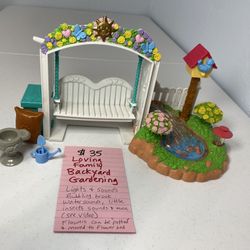 Loving Family Backyard Garden, Pond & Swing, HTF & Rare