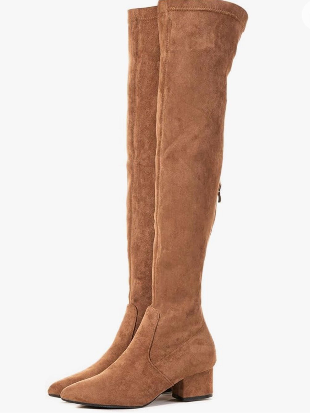 New Brown Suede Boots- Tan- Size 9- Thigh High - Comfort Toe & Heel 3”-New