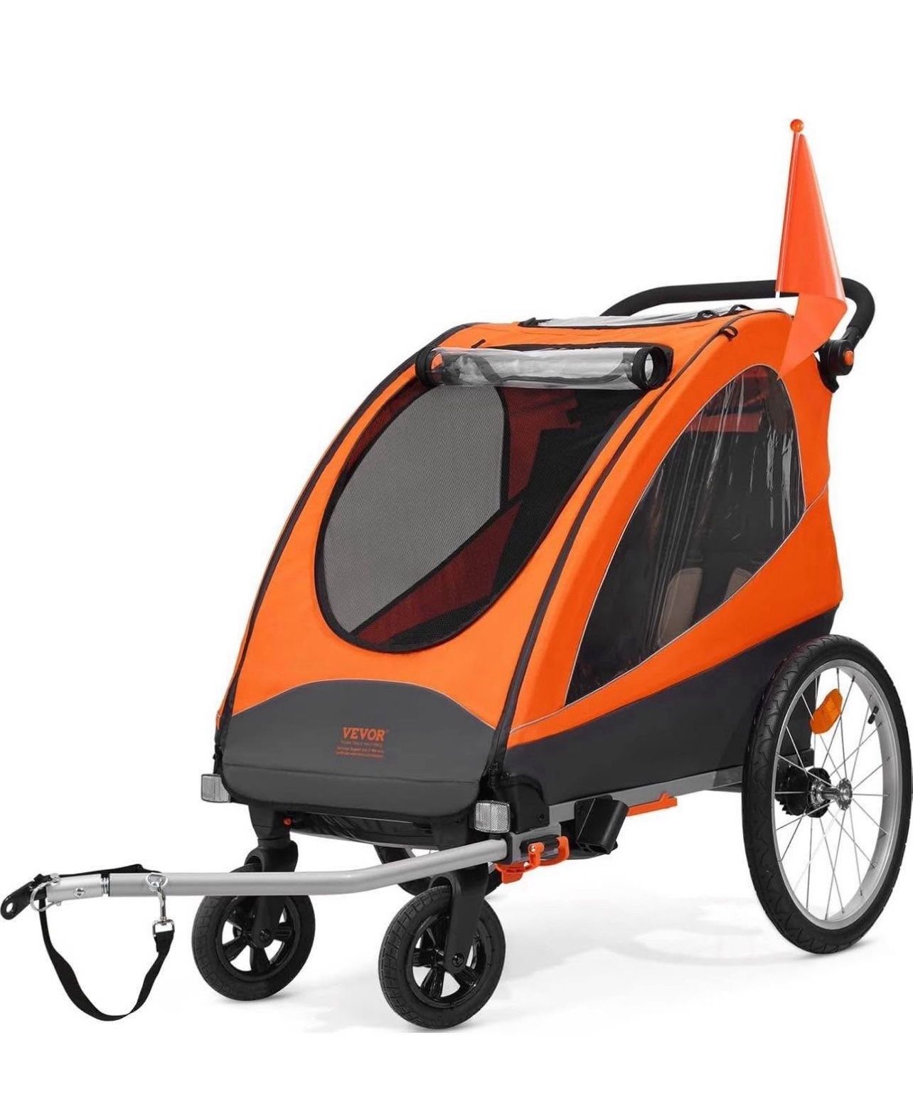 🚲 2-Seater Kids Bike Trailer & Stroller – Foldable, Up to 110 lbs, Brand New!