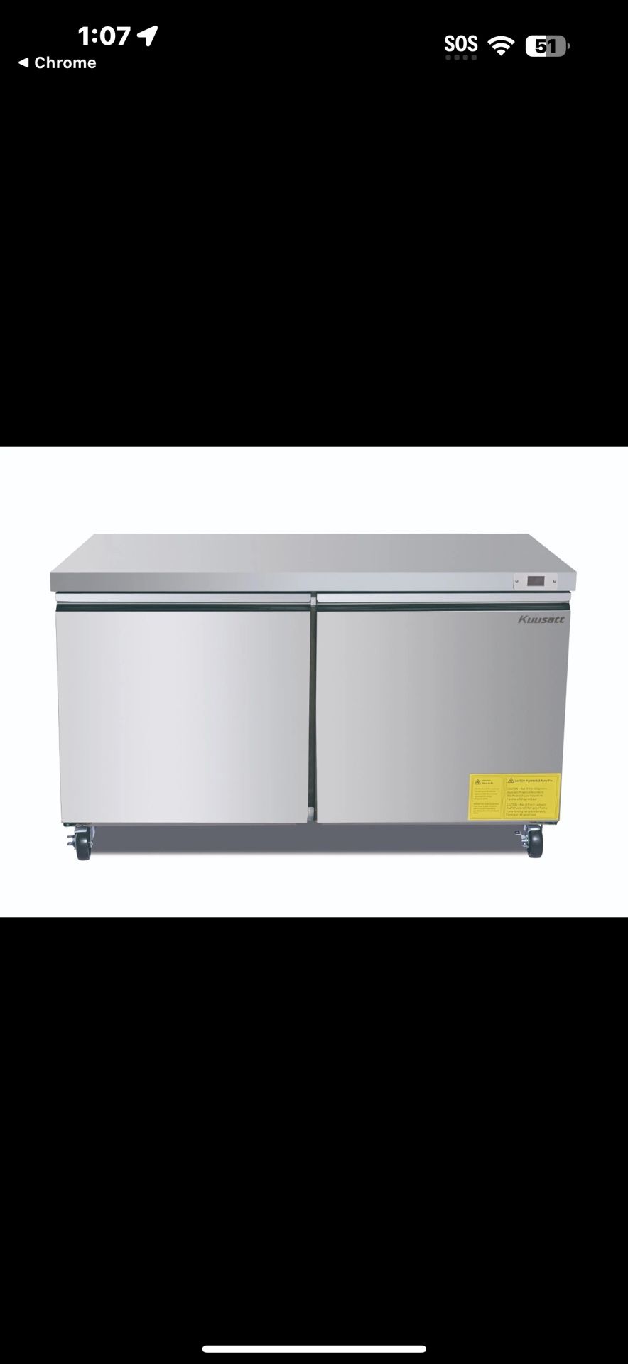Stainless Steel Under counter Commercial Freezer