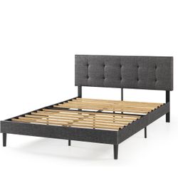 FULL 12” DARK GRAY BED FRAME WITH WOOD SLATS👇CROSSROADS 👇
