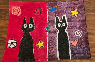 Cute cat drawing poster