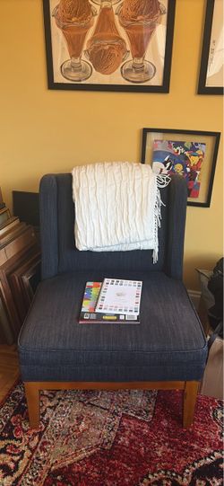 West Elm- Navy Blue Upholstered Accent Chair