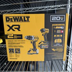 Dewalt 20V Lithium-Ion Cordless 2-Tool Combo Kit with 20V/60V FLEXVOLT 9 Ah Battery, 4 Ah Battery and Charger