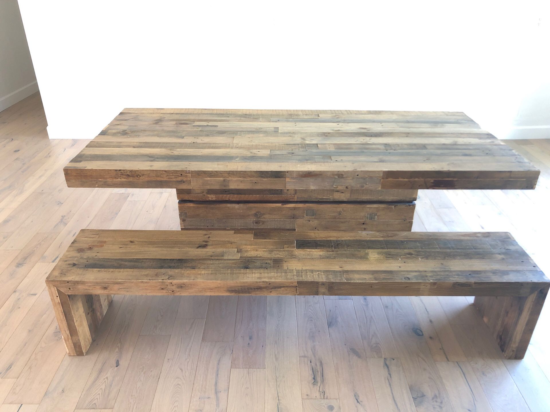 Living Spaces 40”X90” dining room table/bench