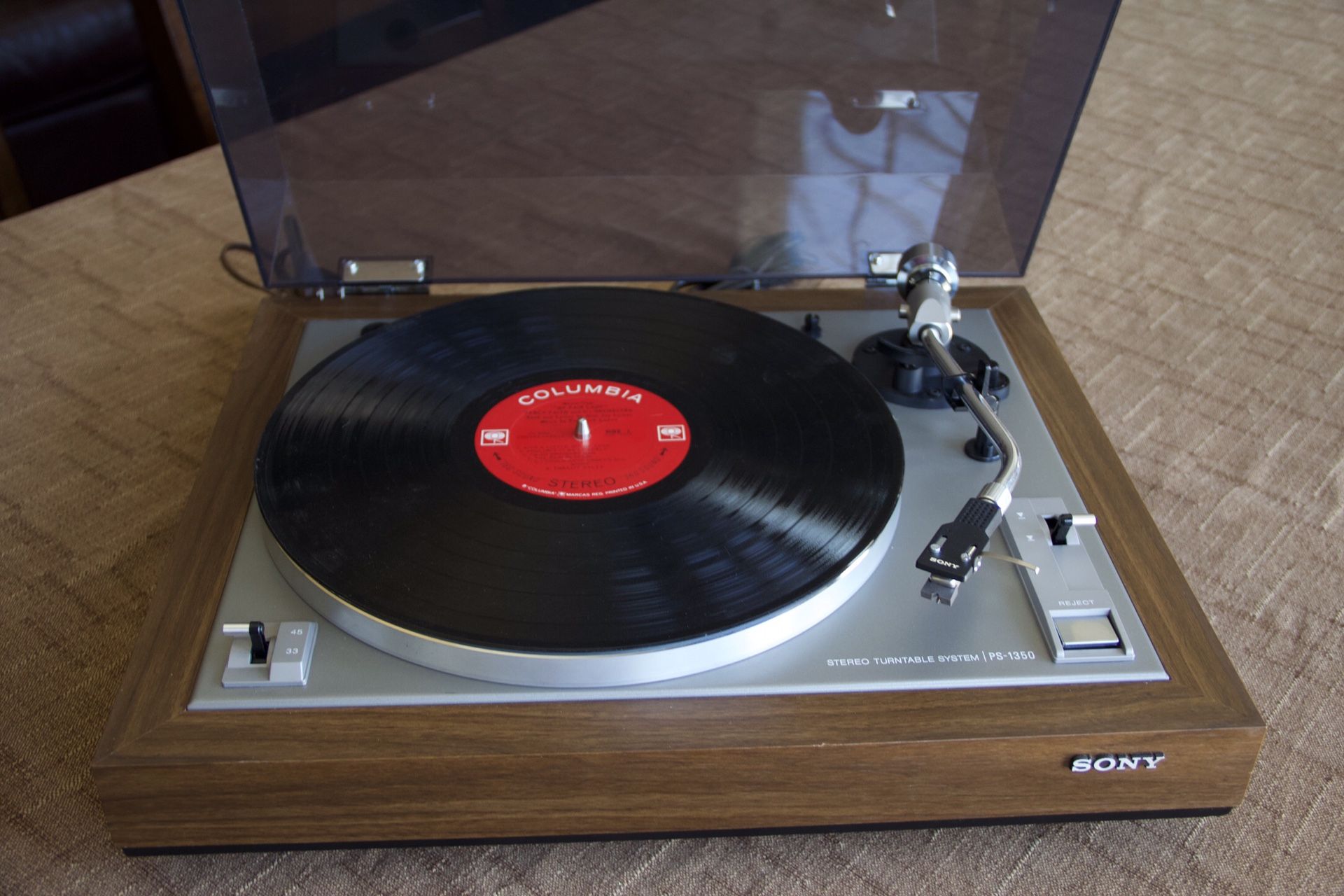 UK MODEL VINTAGE SONY PS-1350 TURNTABLE VINYL RECORD STERO MUSIC PLAYER