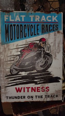 Decorative metal motorcycle signs