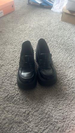 Black Platform Penny Loafers
