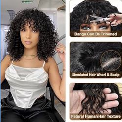 GLUELESS Human Hair Curly Wig $40