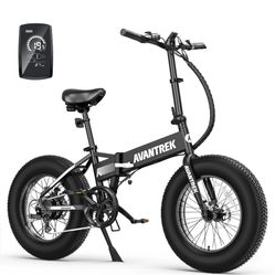 New AVANTREK 20" X 4" Fat Tire Electric Bike Cybertrack 200 Black