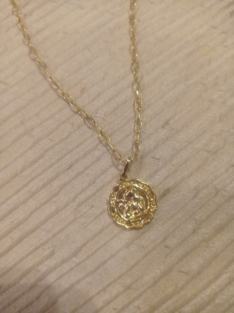 10k Solid Gold Angel Pendant