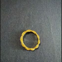 $40 Men Size 11 Rope Ring 18k Gold Plated 