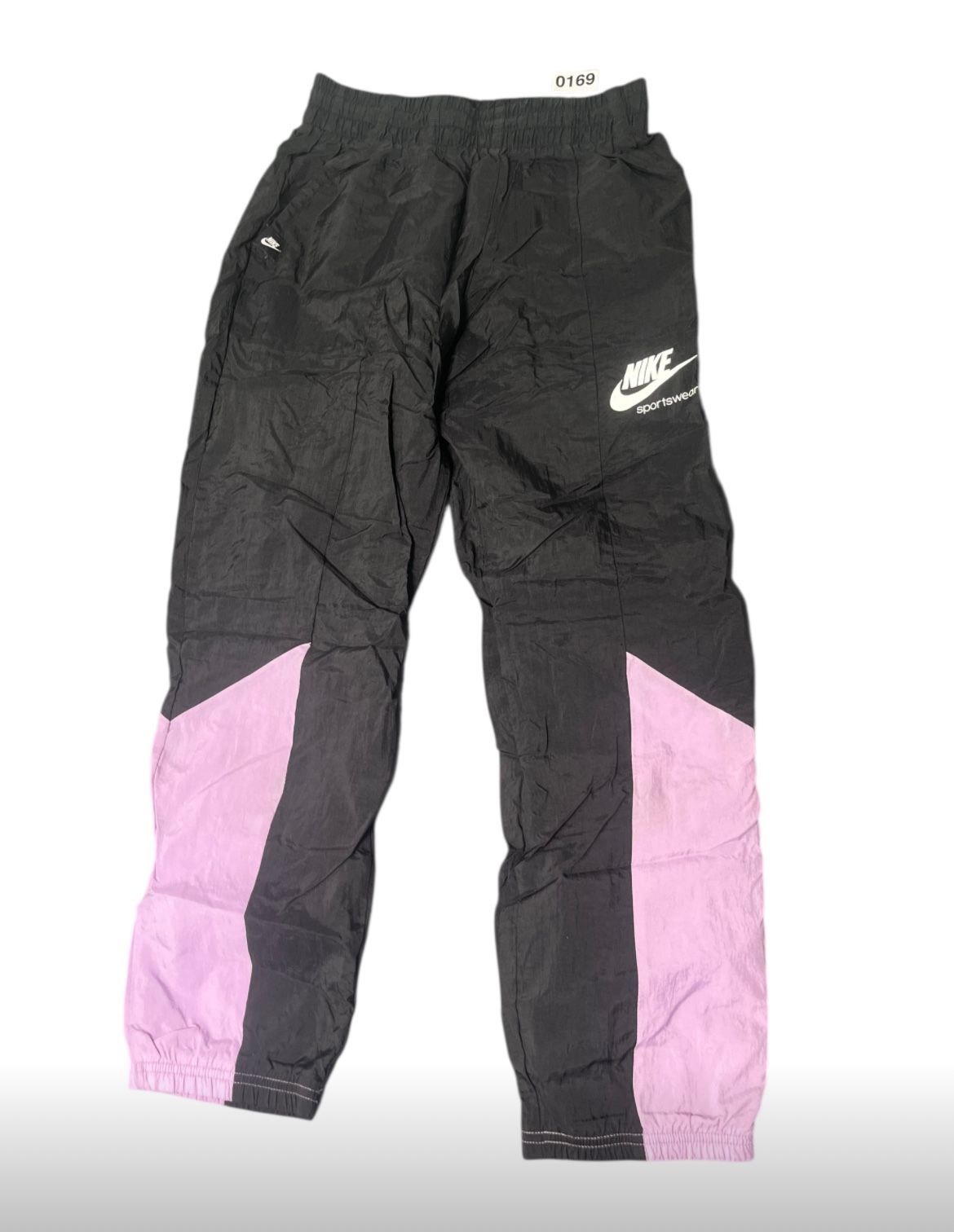 Nike Track Pant Women's Size Large Black Pink Elastic Waist Sportswear Joggers