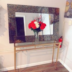 Accent Console Table And Mentalic Mirror $200