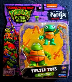 Teenage Mutant Ninja Turtles Mutant Mayhem Turtle Tots "Raph & Mikey"-2023 Brand New!