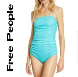 Free People Bodysuit Slim Corsican Coast Blue NWT!