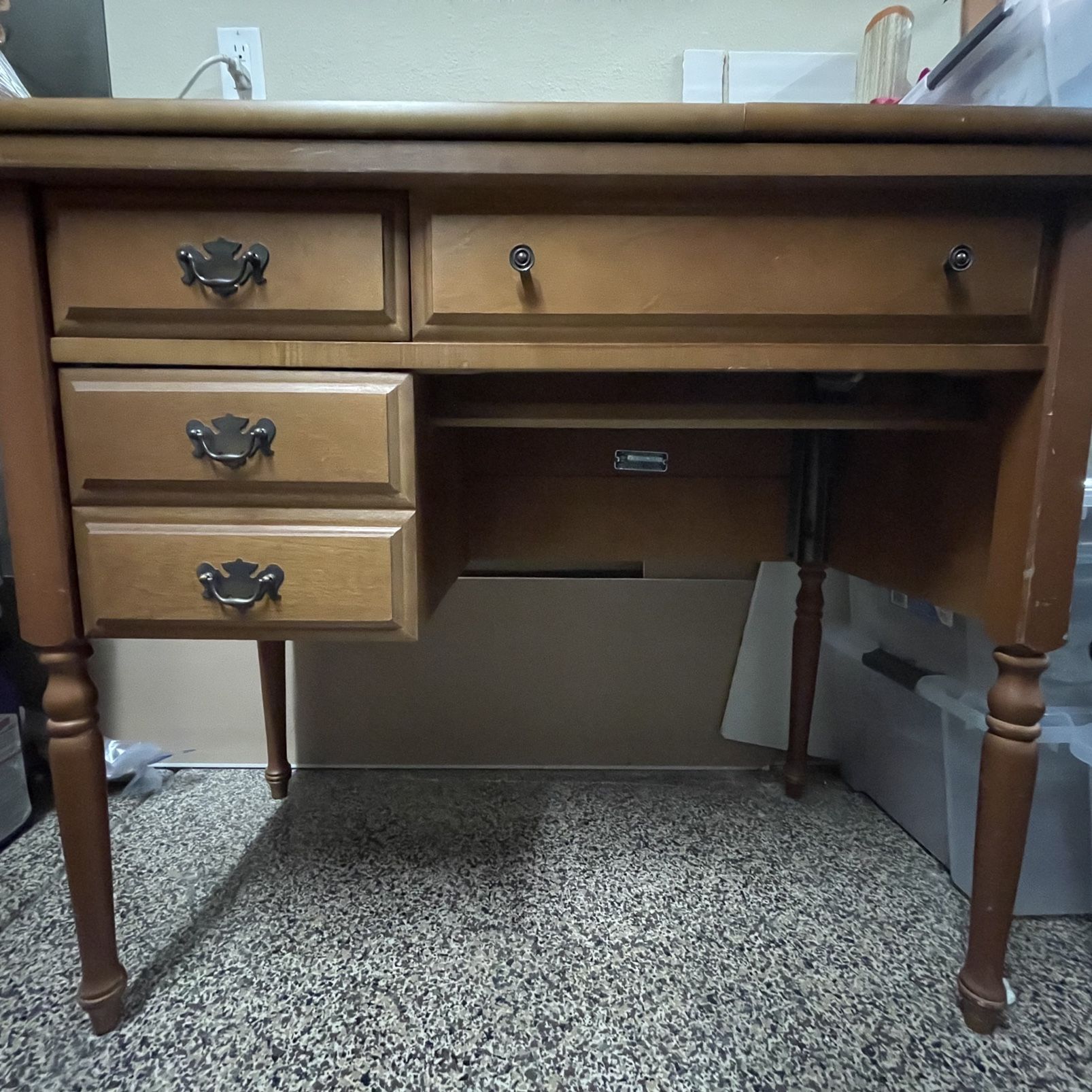 Vintage Sears Roebuck Solid Maple Sewing Cabinet With Drawers
