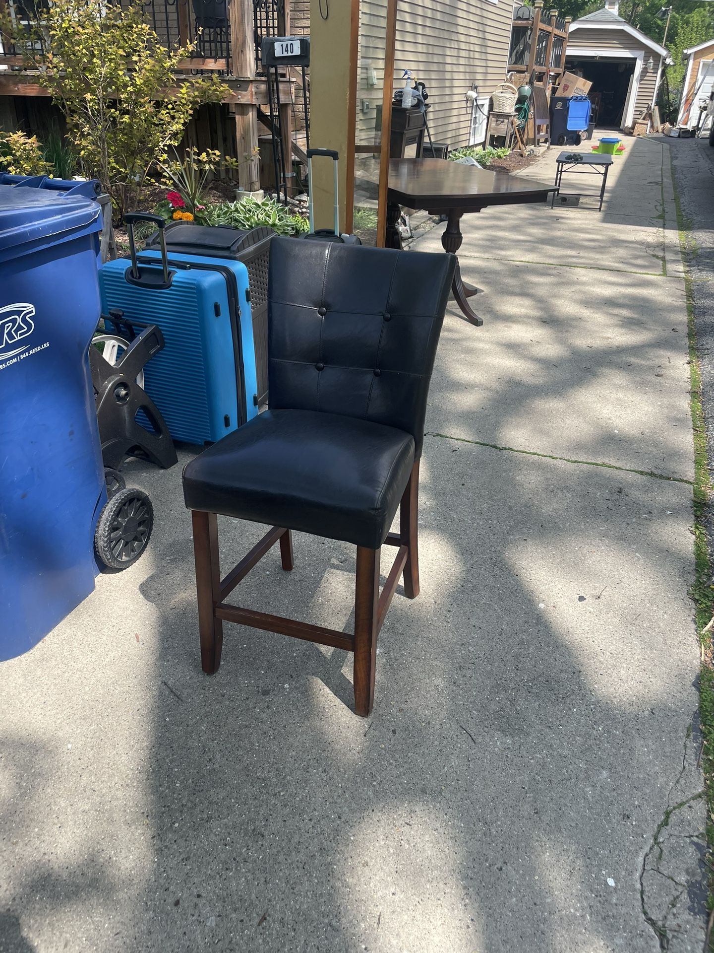 Bar stool Wooden Frame, Padded seat and back, 19w,19deep, seat at 25 high, back at 42, $10