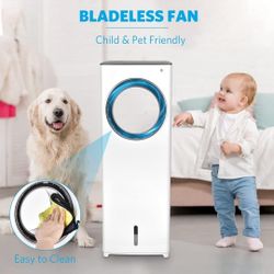 Evaporative Air Cooler - Portable Air Conditioner with 8H Timer, Instant Cool & Humidify with 3 Speeds