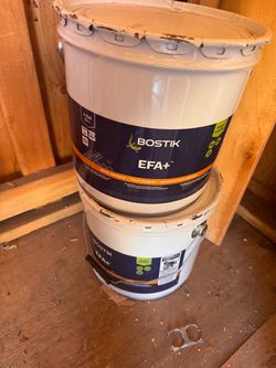 Two 4 gal - Bostik EFA+ wood adhesive glue