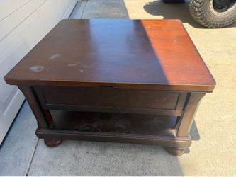 Dark Wood Lift-Top Coffee Table-Escondido- priced to sell