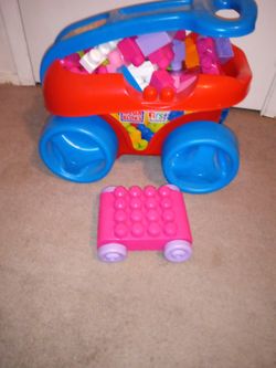 Jumbo Legos with wagon