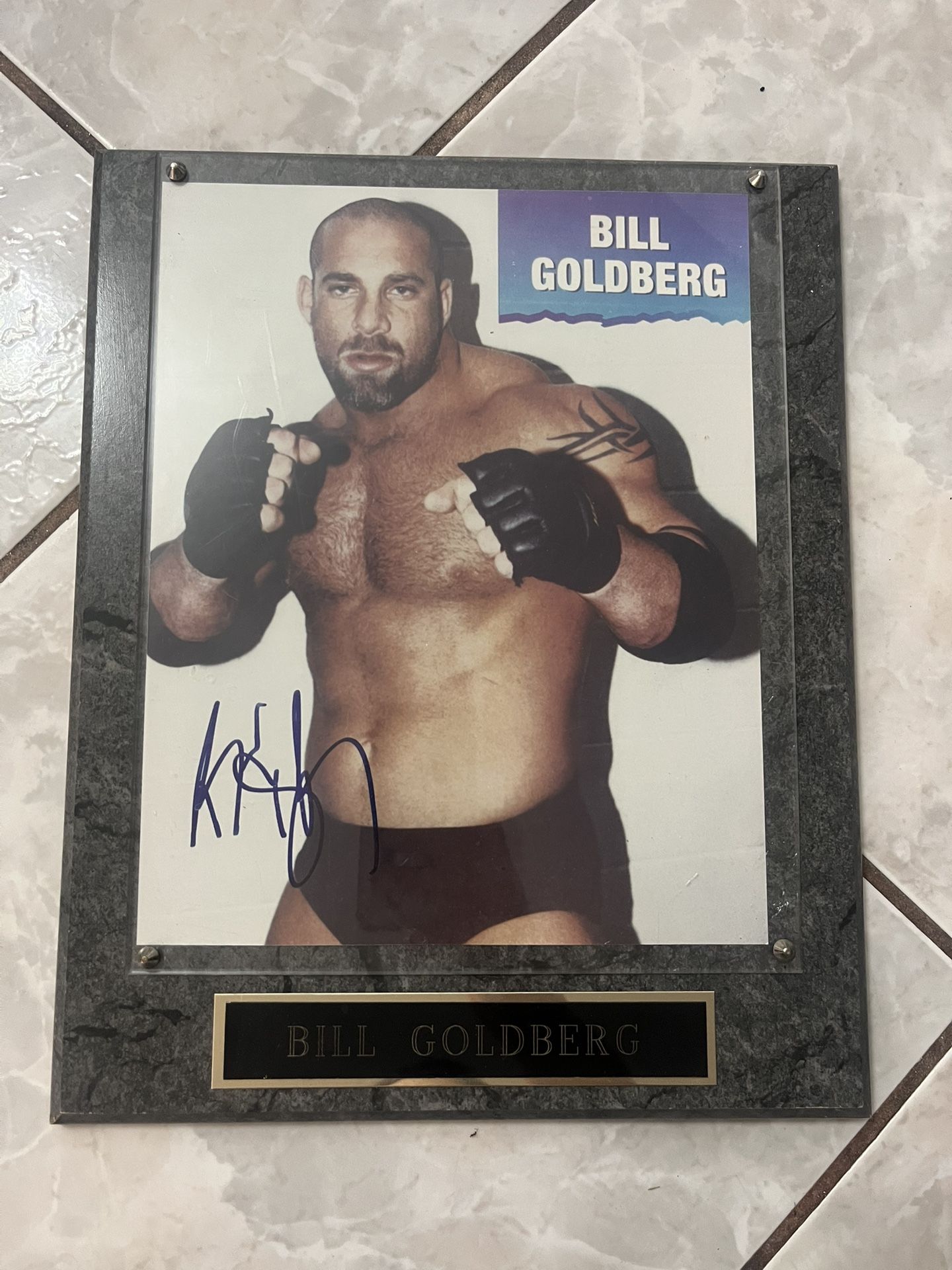 Bill Goldberg Plaque Signed