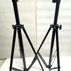 lot Of 2 - Tripod Stands, 43" to 90.5" Tall, Black - (READ)