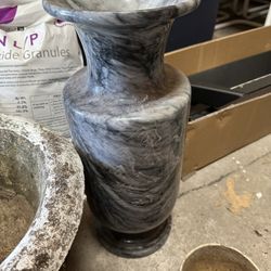 Heavy Solid Marble Vase – Decorative Piece – 18”