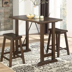 Bracknell Brown Cherry 3-Piece Counter Height Set