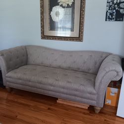 90.1" Rolled Arm Tufted Sofa
